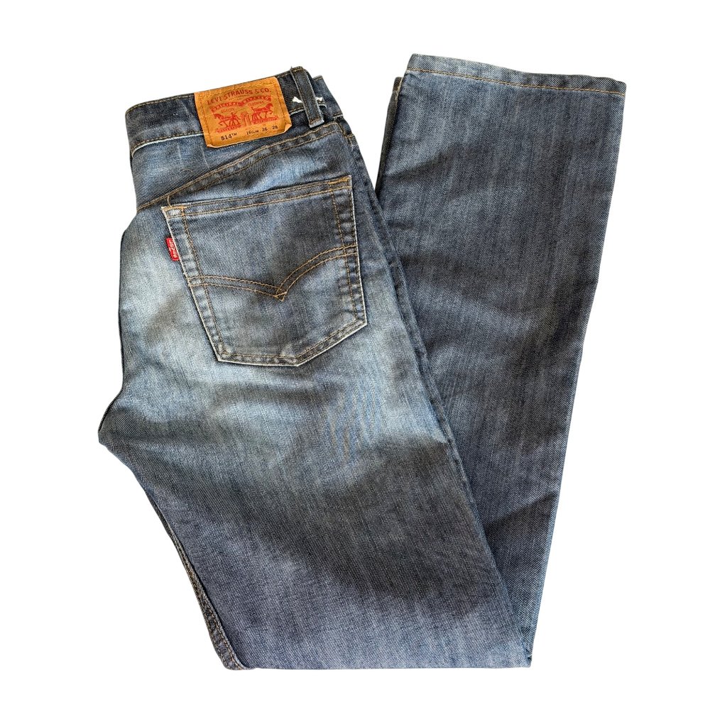 Levis 514 Slim Straight Jeans Boys Youth 16 Slim 26 X 28 Blue Denim